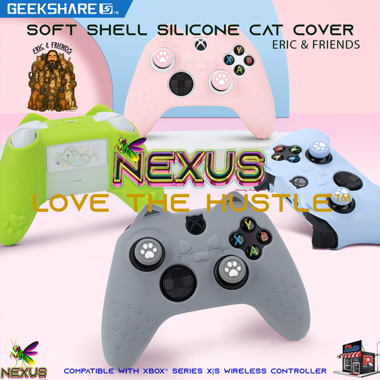 Nexus™ Quantum Firefly­™ Eric & Friends Soft Shell Silicone Cat Cover – Compatible with Xbox® Series X|S Wireless Controller