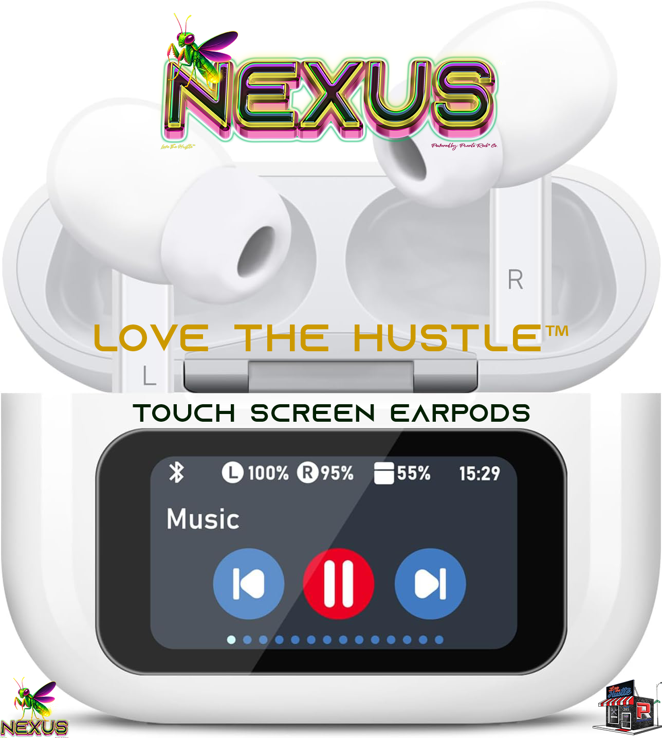 Nexus™ Quantum Firefly™ A9Pro Touchscreen Wireless Earbuds — ANC+ENC, Bluetooth 5.4, 40H Battery