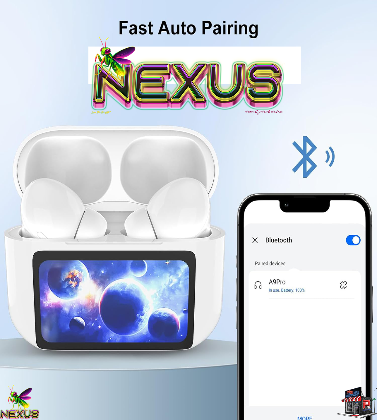 Nexus™ Quantum Firefly™ A9Pro Touchscreen Wireless Earbuds — ANC+ENC, Bluetooth 5.4, 40H Battery