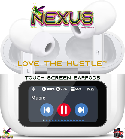 Nexus™ Quantum Firefly™ A9Pro Touchscreen Wireless Earbuds — ANC+ENC, Bluetooth 5.4, 40H Battery