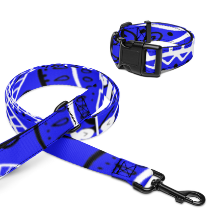 Collier et laisse bandana pour animaux de compagnie Love The Hustle™, bleu