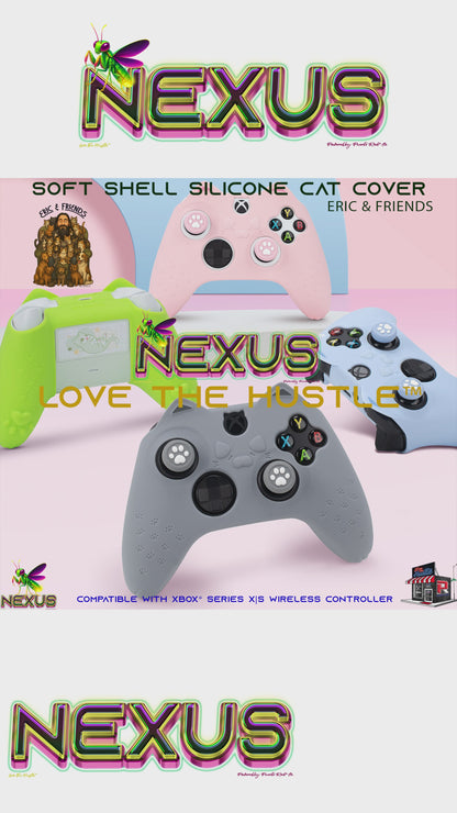 Nexus™ Quantum Firefly­™ Eric & Friends Soft Shell Silicone Cat Cover – Compatible with Xbox® Series X|S Wireless Controller