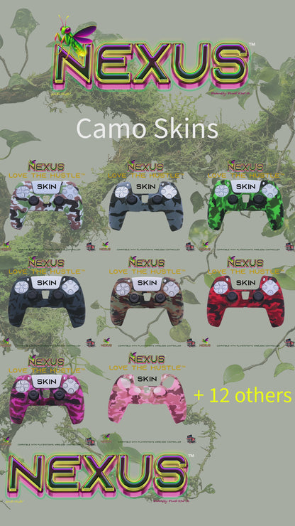 Nexus™ Quantum Firefly­™ Silicone Camo & Abstract Skins – Compatible with PS5® DualSense Wireless Controller