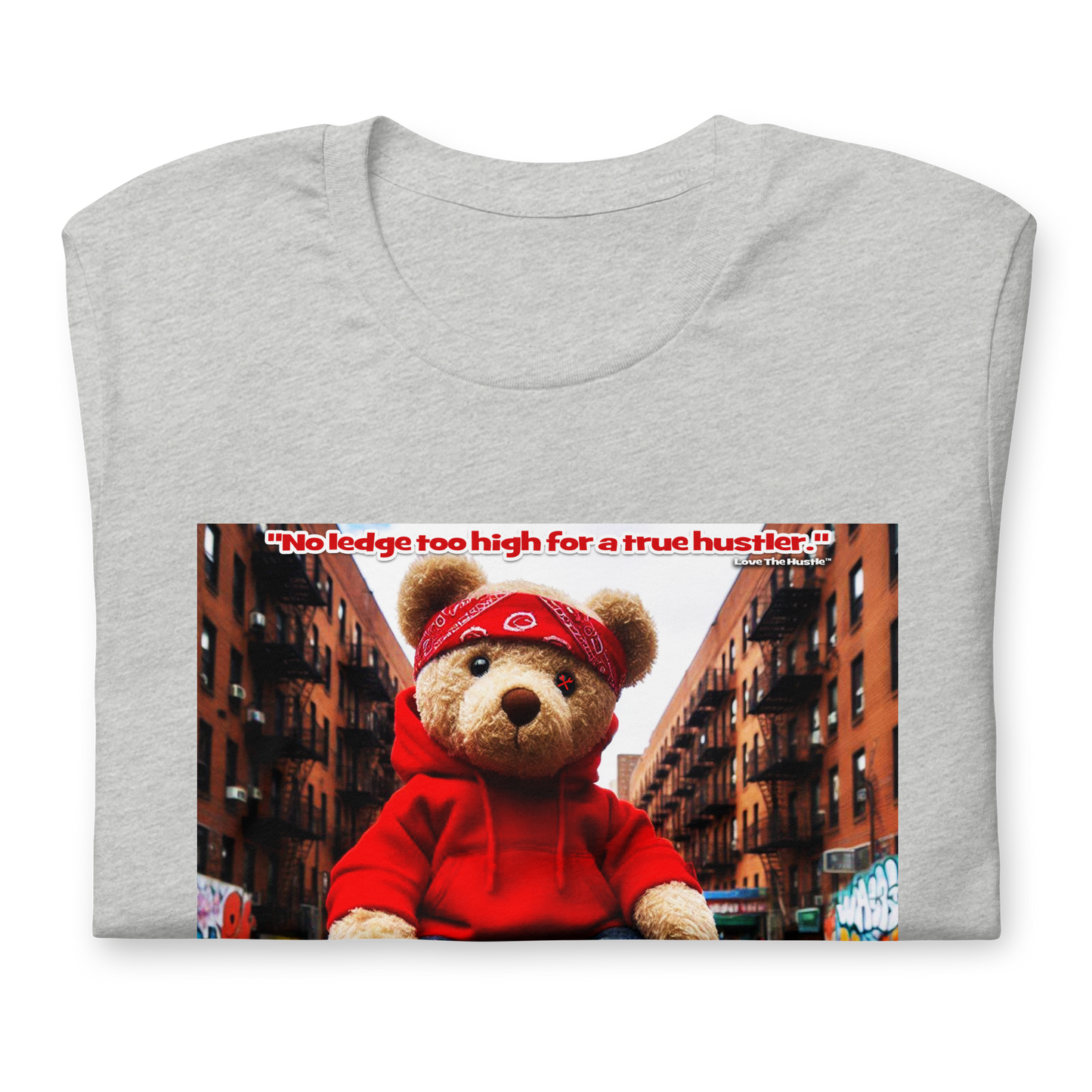 Camiseta unisex con estampado de oso rojo y bandana Love The Hustle™