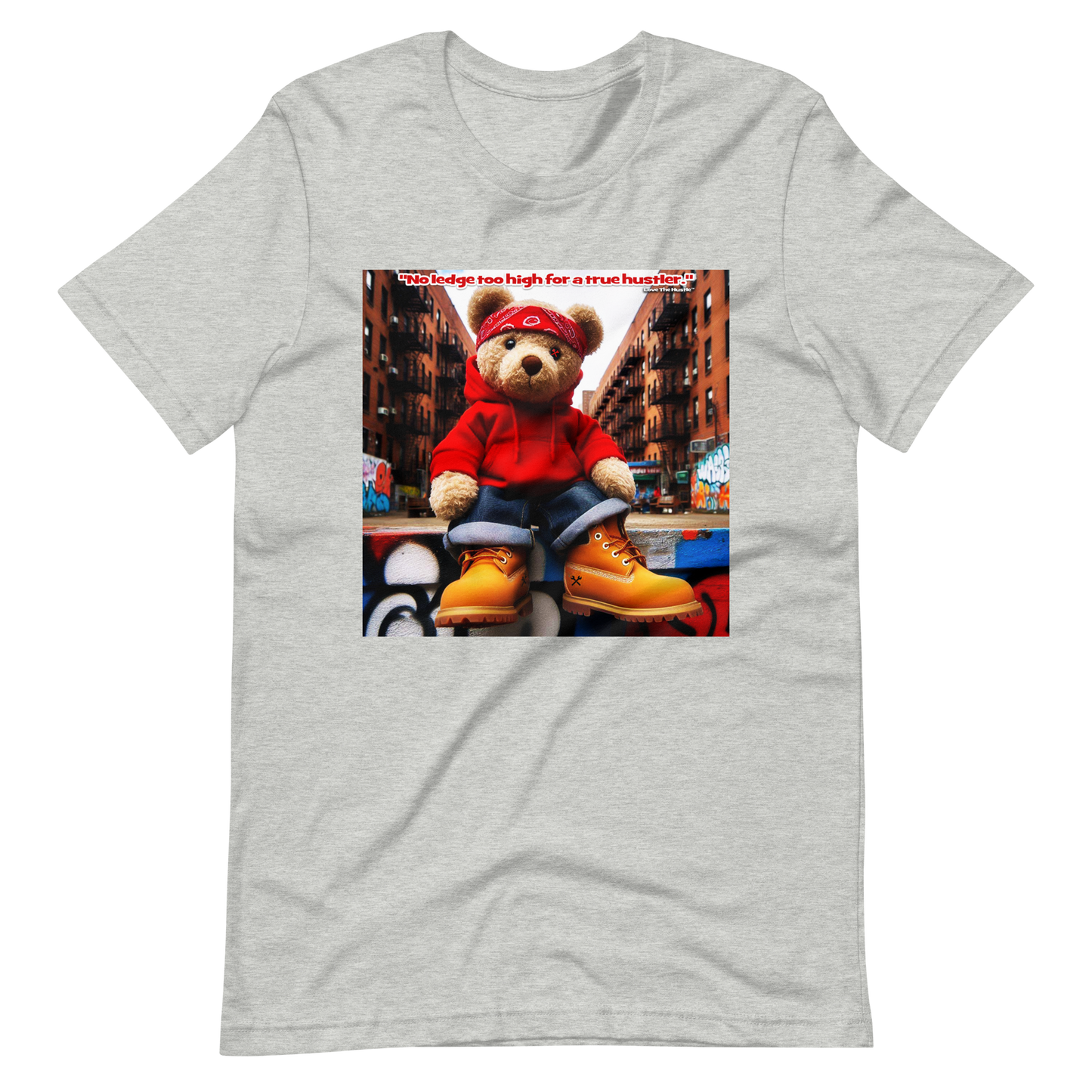 Camiseta unisex con estampado de oso rojo y bandana Love The Hustle™