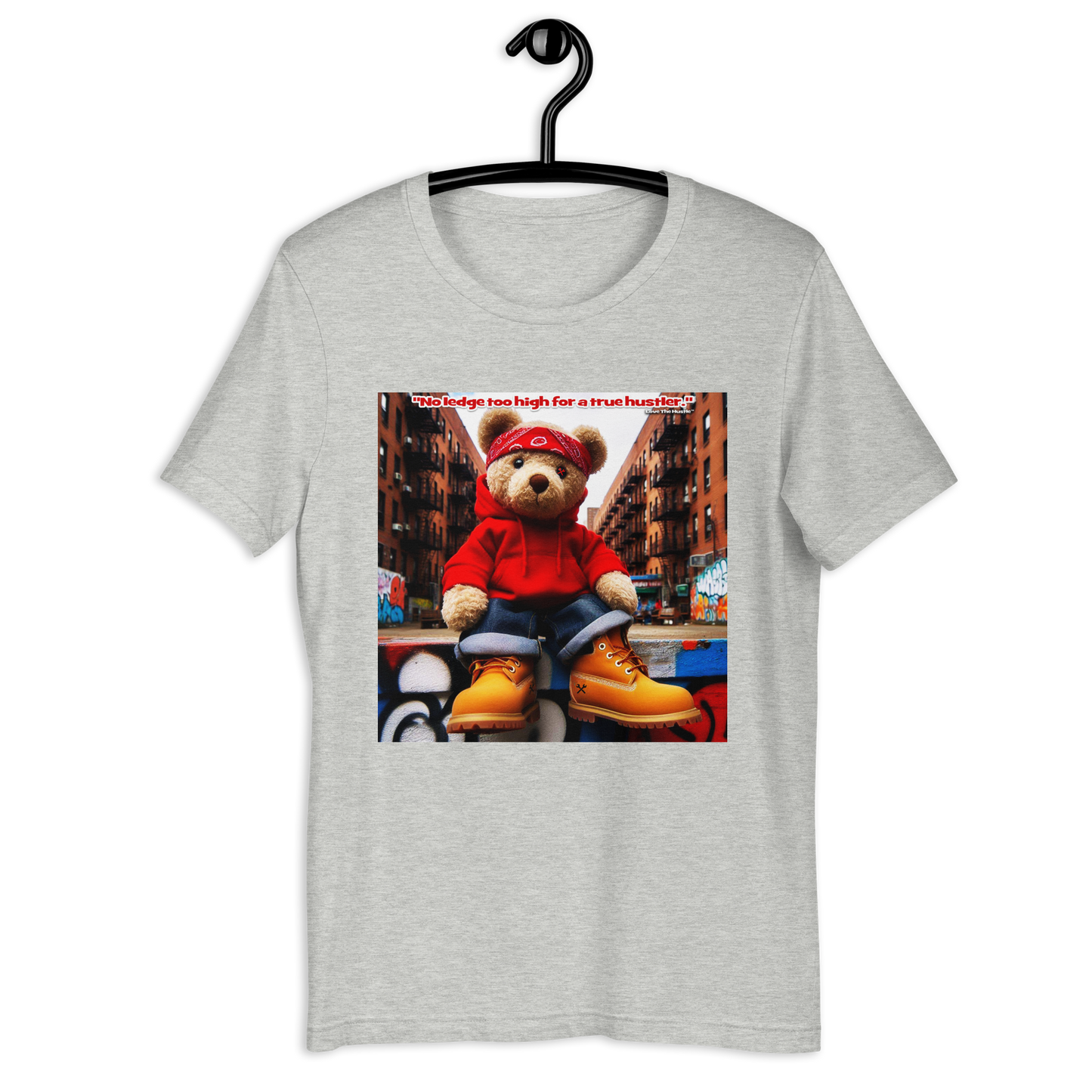 Camiseta unisex con estampado de oso rojo y bandana Love The Hustle™