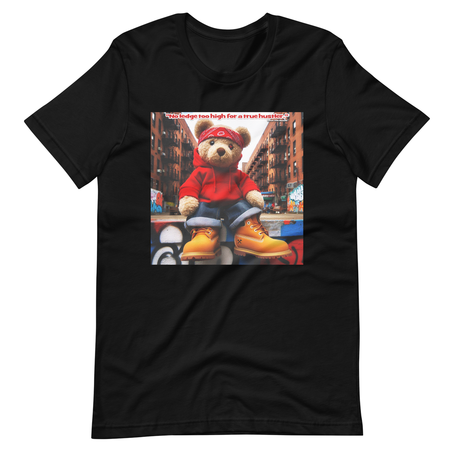 Camiseta unisex con estampado de oso rojo y bandana Love The Hustle™