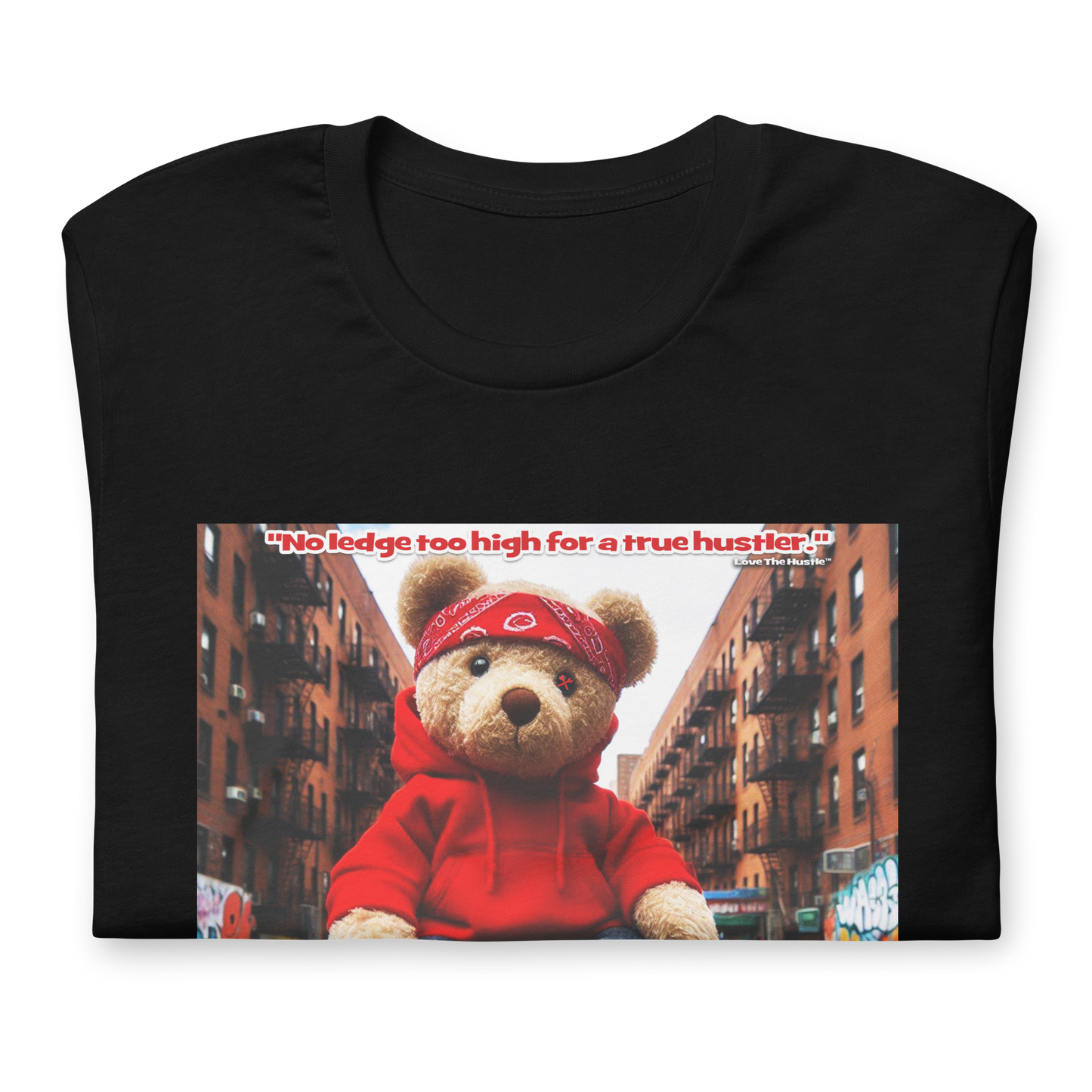 Camiseta unisex con estampado de oso rojo y bandana Love The Hustle™