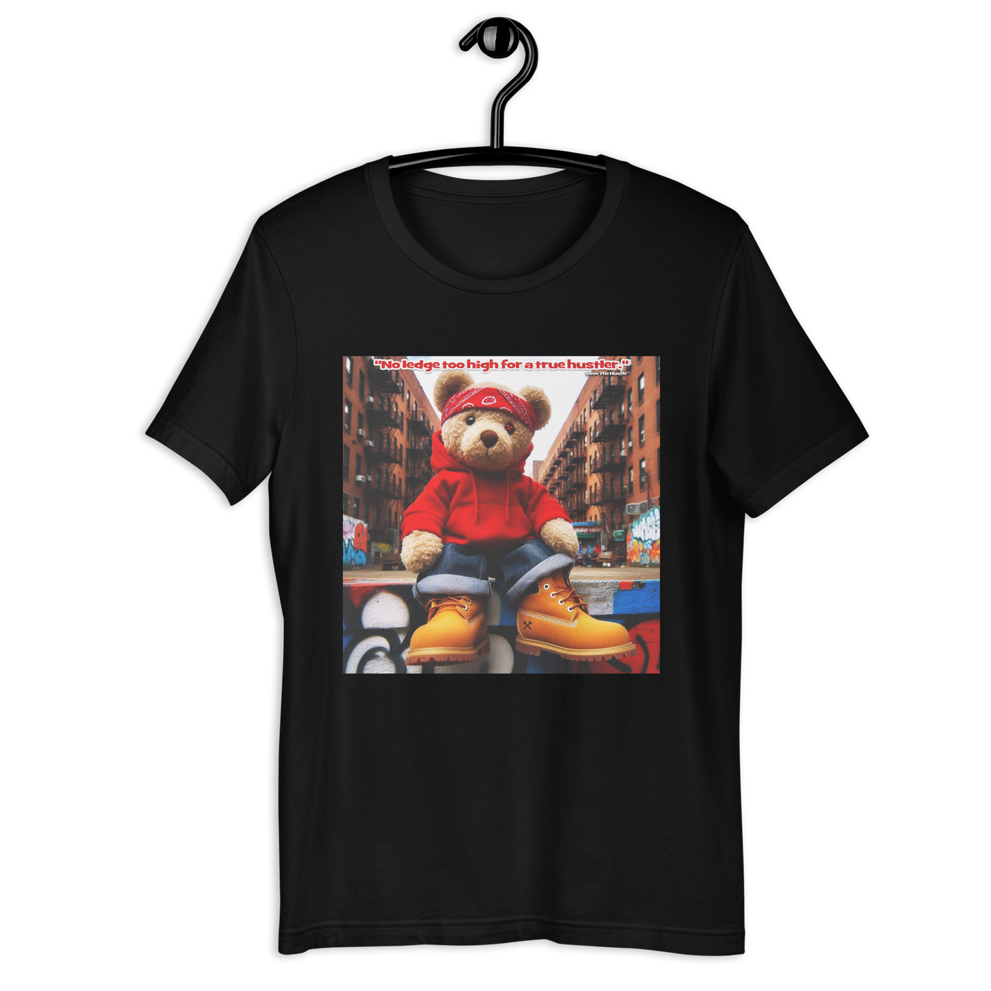 Camiseta unisex con estampado de oso rojo y bandana Love The Hustle™