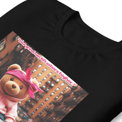 T-shirt unisexe Love The Hustle™ Bandana Ours rose DTG