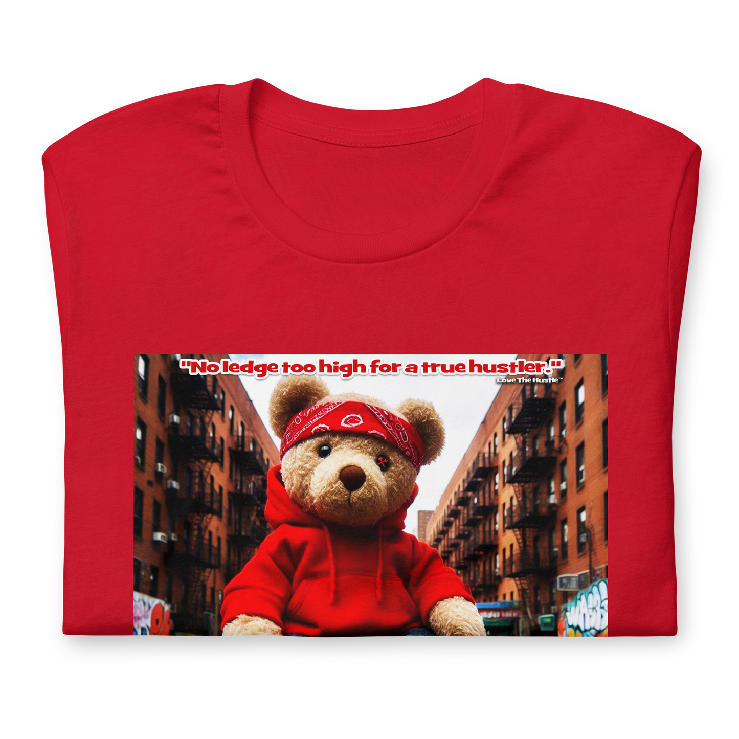 Camiseta unisex con estampado de oso rojo y bandana Love The Hustle™