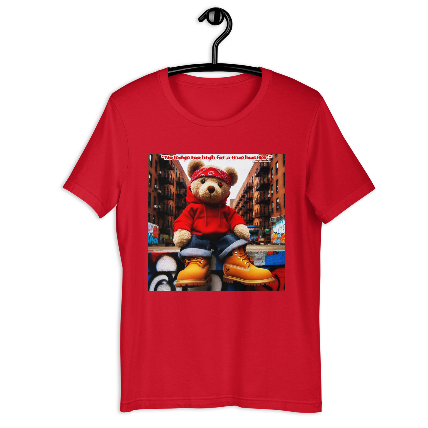 Camiseta unisex con estampado de oso rojo y bandana Love The Hustle™