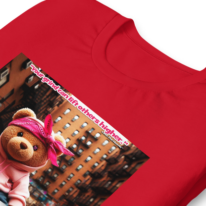 T-shirt unisexe Love The Hustle™ Bandana Ours rose DTG