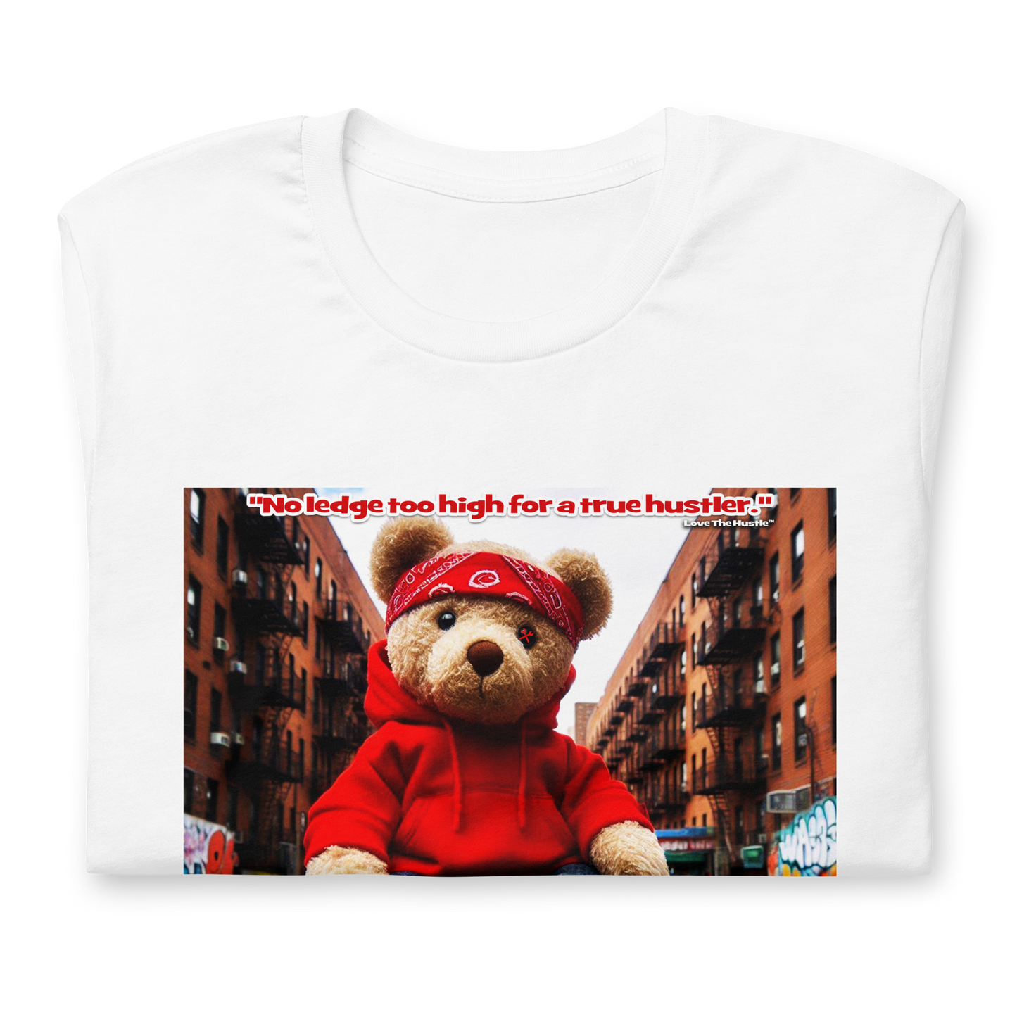 Camiseta unisex con estampado de oso rojo y bandana Love The Hustle™