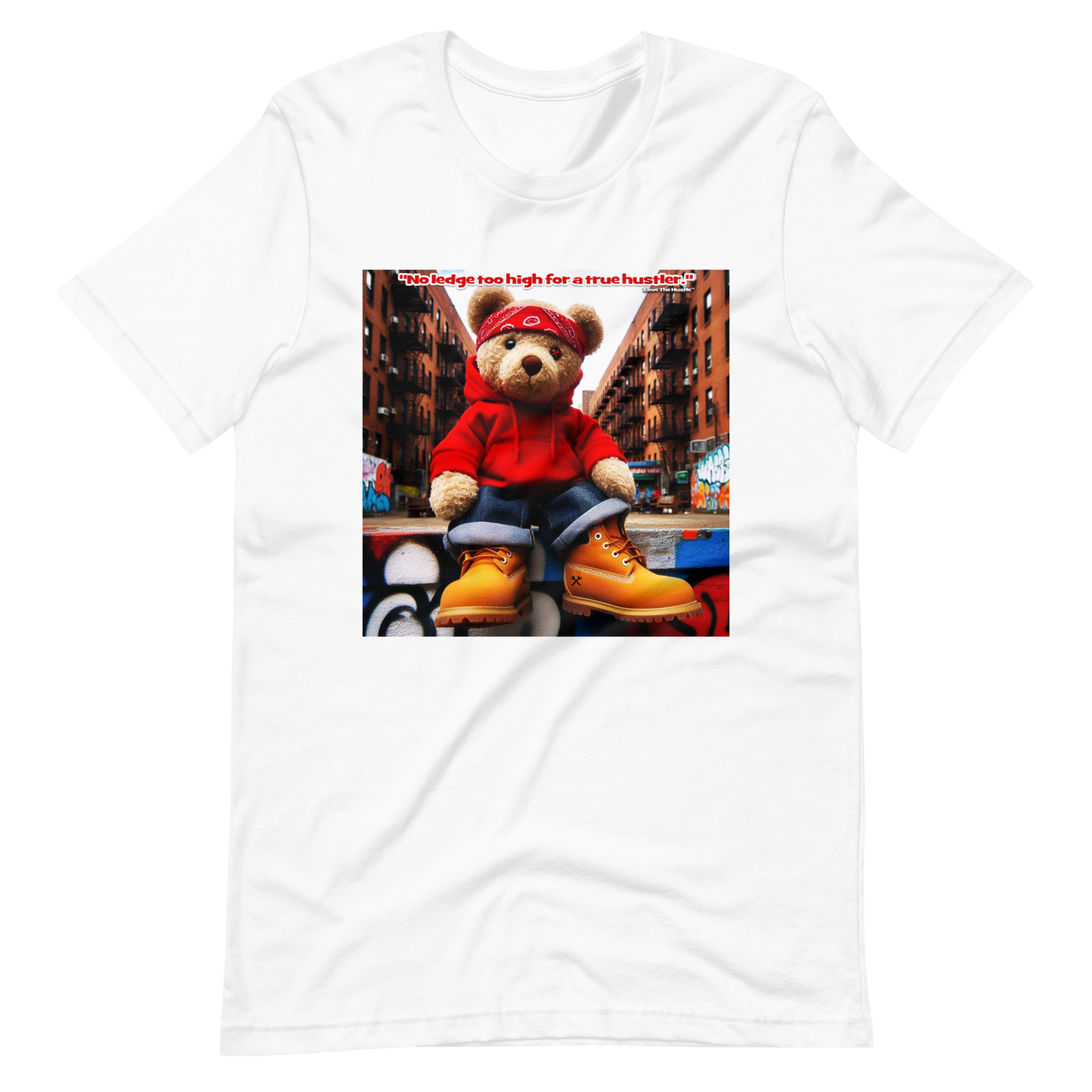 Camiseta unisex con estampado de oso rojo y bandana Love The Hustle™