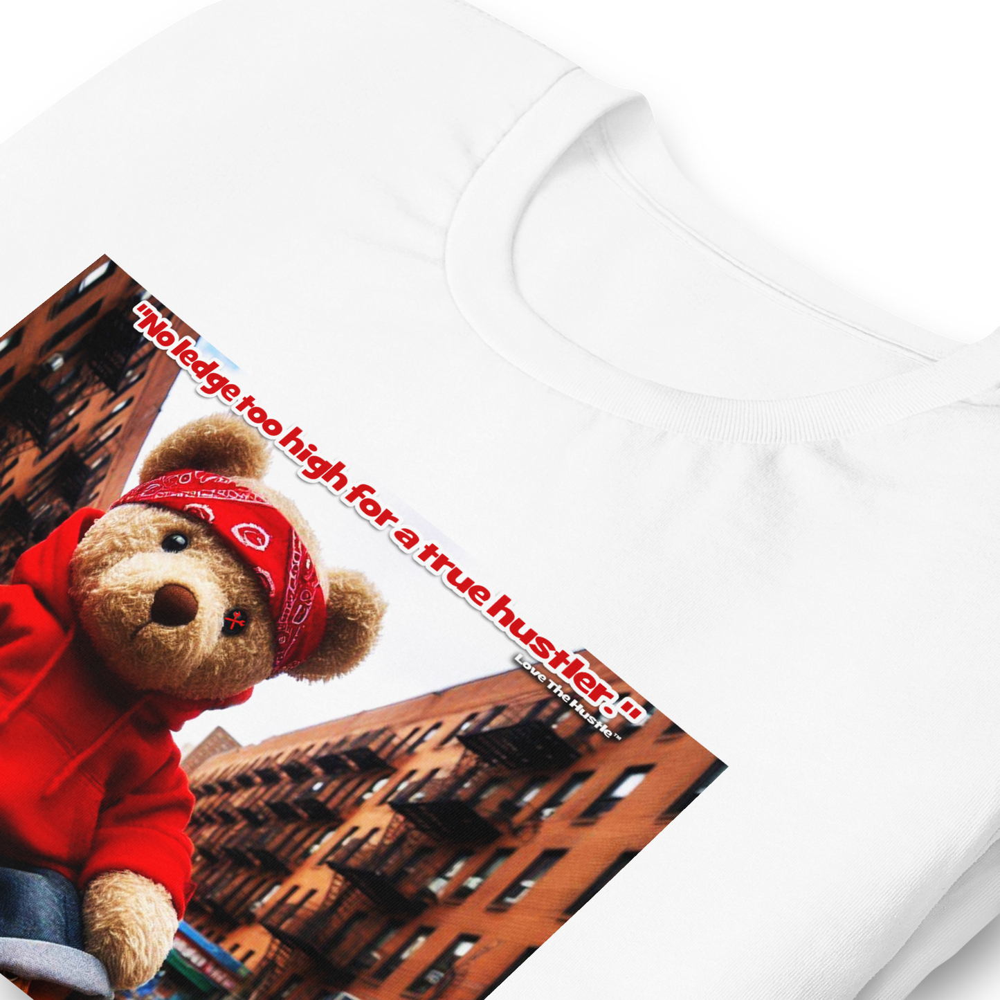 Camiseta unisex con estampado de oso rojo y bandana Love The Hustle™